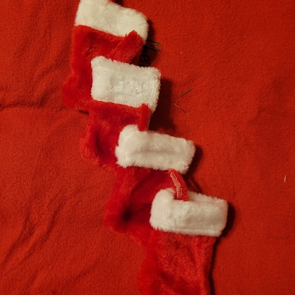 4 Mini Christmas Holiday Hanging Stockings - Picture 4 of 4
